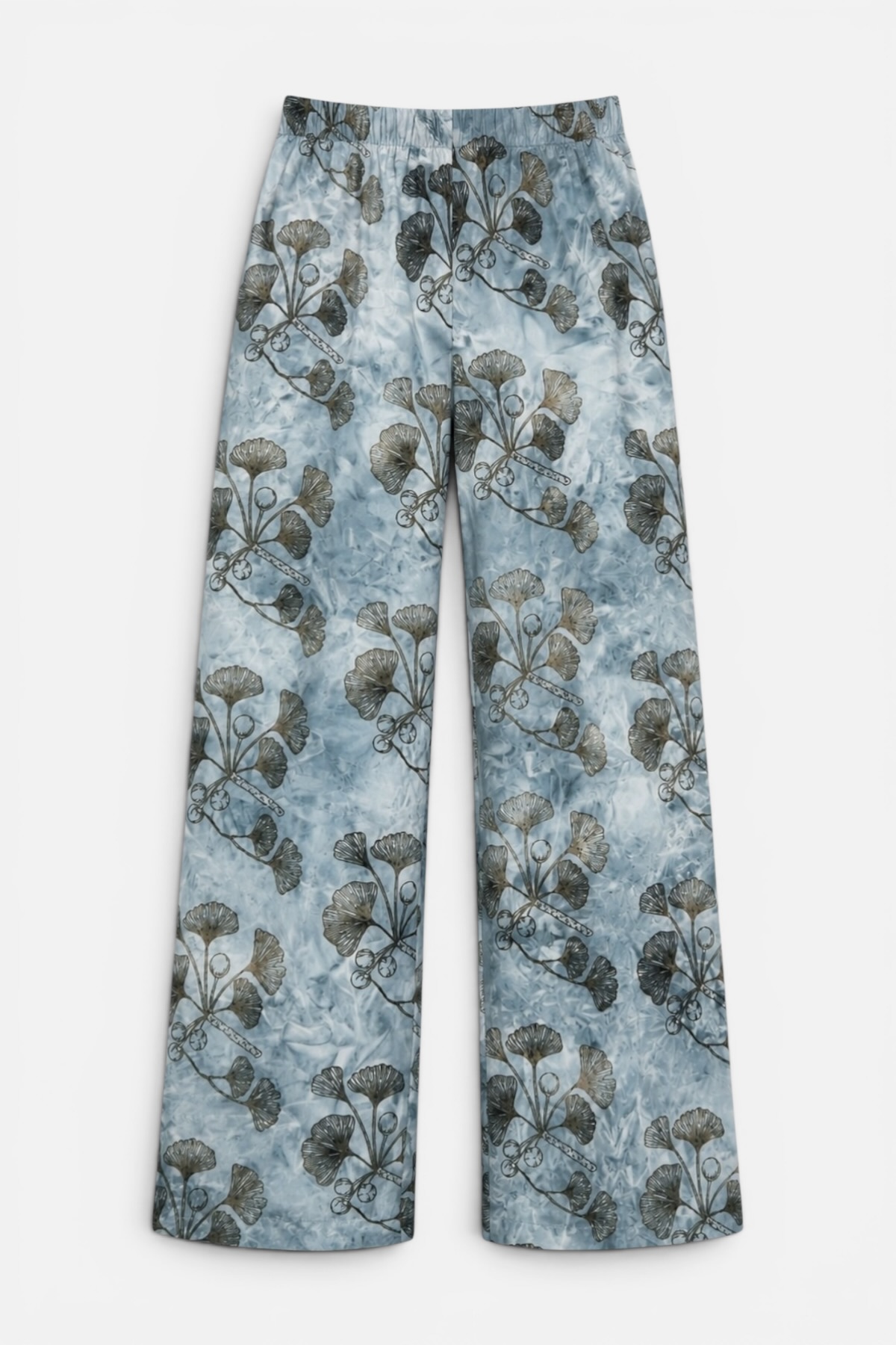 Pantalón fluido brocado gris